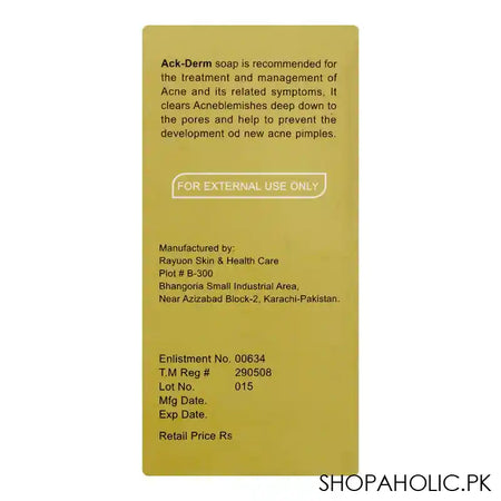 Ack-Derm Medicated Soap, For Acne & Oily Skin Conditions, 100g - Image 3