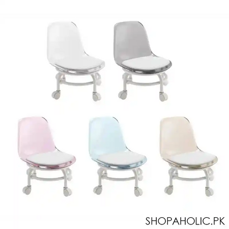 acrylic transparent mini stool with universal wheel for kids image3