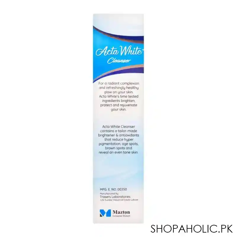 acta white cleanser skin brightening face wash, 50ml image2