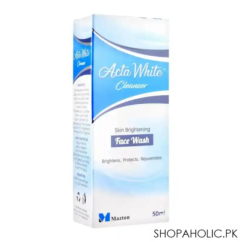 acta white cleanser skin brightening face wash, 50ml main image