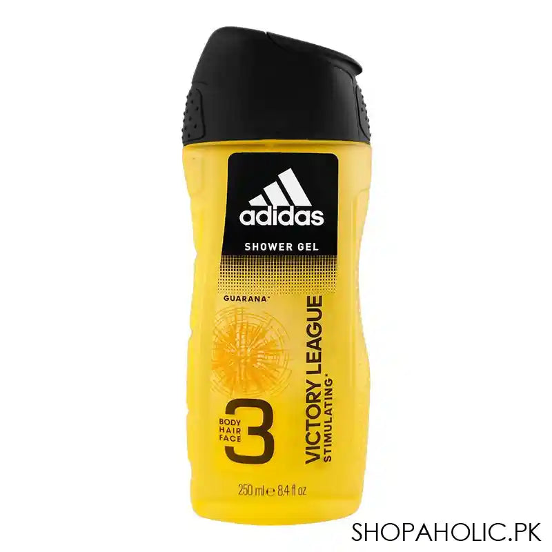 Adidas Victory League Stimulating Body, Hair & Face Shower Gel, Gyrana Extract, 250ml - Main Image
