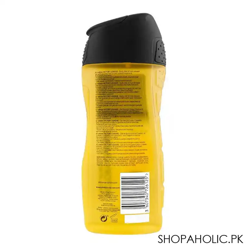 Adidas Victory League Stimulating Body, Hair & Face Shower Gel, Gyrana Extract, 250ml - Image 2