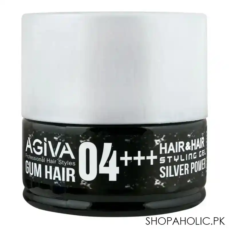 agiva professional gum hair, 04, silver power, hair & hair styling gel, 200ml main image
