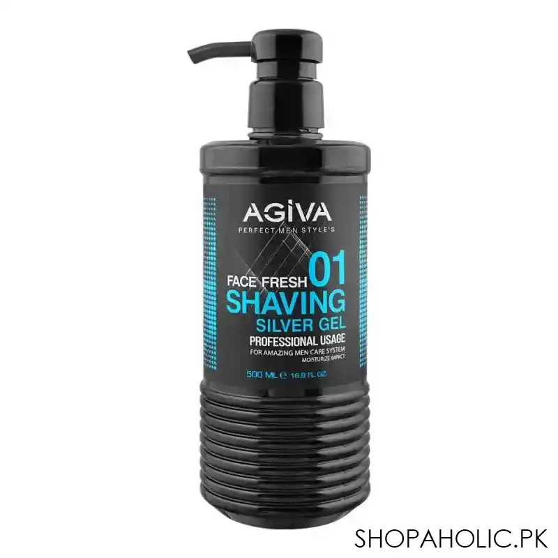 agiva professional shaving silver gel, face fresh 01, 500ml main image