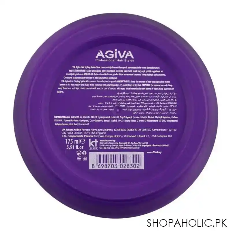 agiva professional spider, 01, heavy hold hair styling wax, 175ml image2