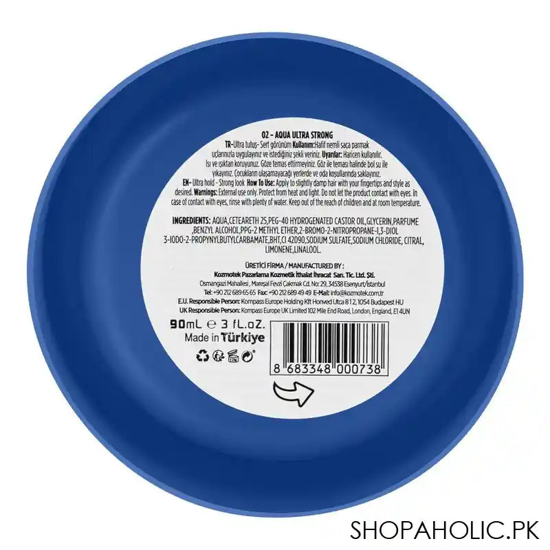 Agiva Professional Ultra Strong Hair Styling 02 Aqua Wax Blue, Hair Wax, 90ml - Image 3