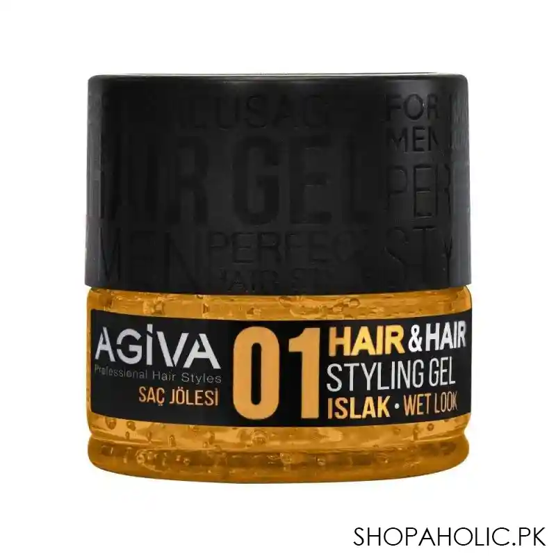 agiva professional wet look hair & hair styling gel, 01, 200ml main image