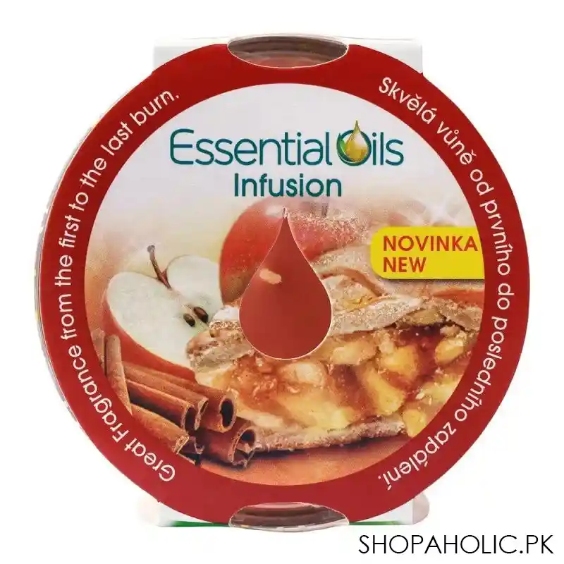 airwick sugar apple & warm cinnamon scented candle, infused with essential oils, 105g image4