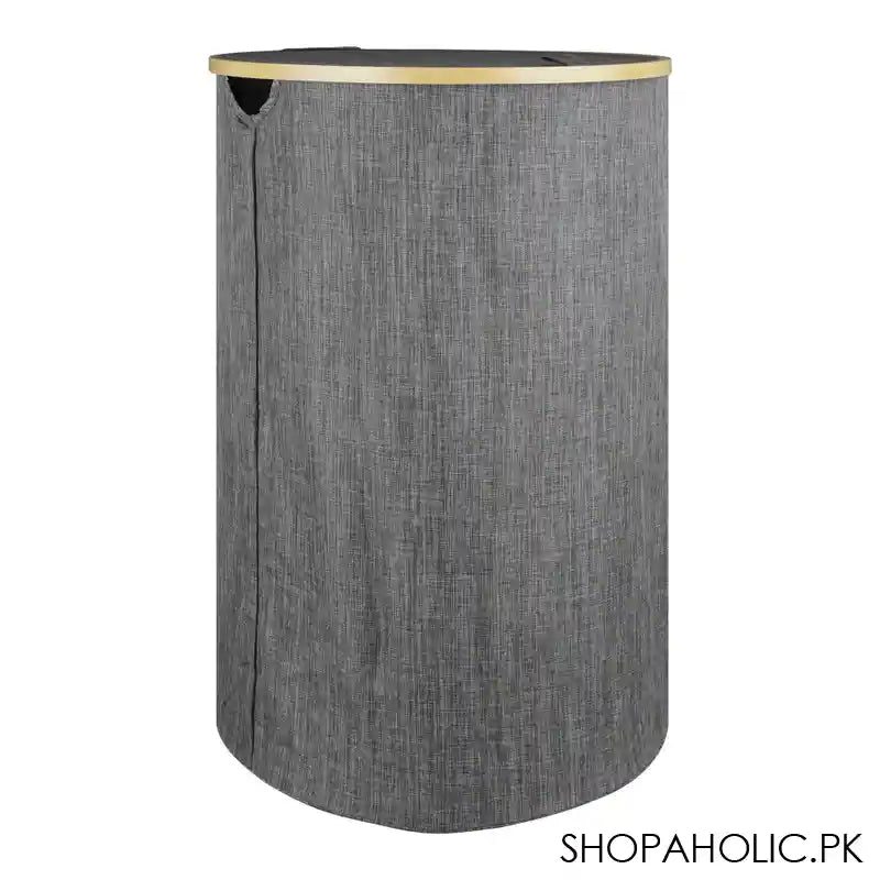 AJF Wooden Laundry Hamper/Basket with Lid, Bathroom Tall Laundry Bin, 23.6in (H) x 15.2in (W) x 12.8in (D), Grey, AY-6 - Image 5