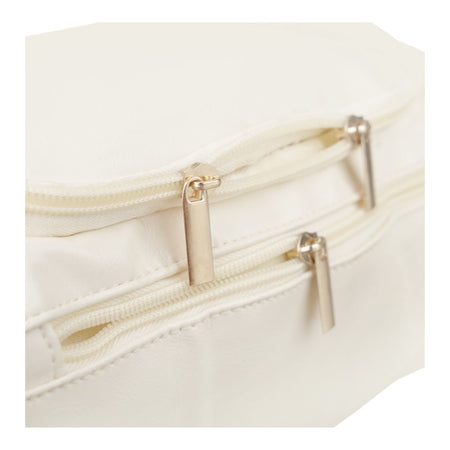 AJF Vintage Leather Toiletry Bag With Hook Cosmetic Hanging Bag, For Travel, White, BA-06 - Image 5