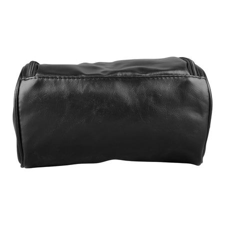 AJF Vintage Leather Toiletry Bag With Hook Cosmetic Hanging Bag, For Travel, Black, BA-06 - Image 3