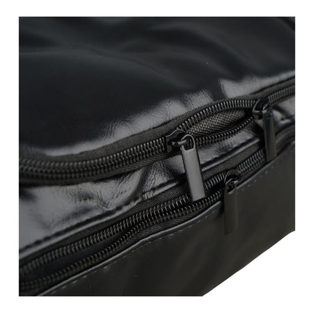 AJF Vintage Leather Toiletry Bag With Hook Cosmetic Hanging Bag, For Travel, Black, BA-06 - Image 4
