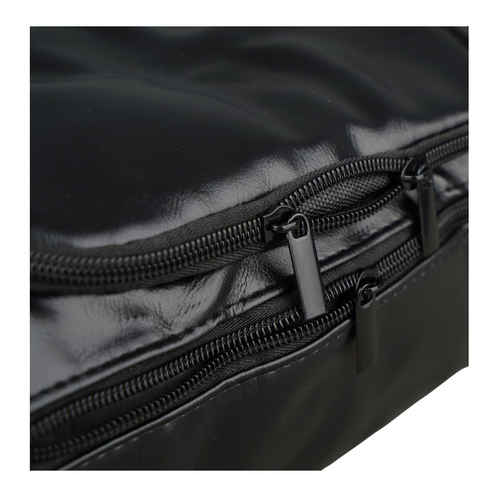 AJF Vintage Leather Toiletry Bag With Hook Cosmetic Hanging Bag, For Travel, Black, BA-06 - Image 4