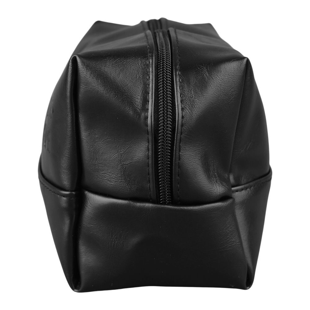 AJF Vintage Large Capacity Leather Toiletry Bag With Hook, Black, BA-03 - Image 2