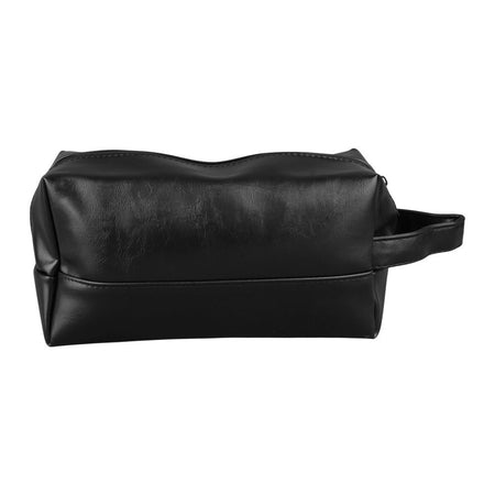 AJF Vintage Large Capacity Leather Toiletry Bag With Hook, Black, BA-03 - Image 4