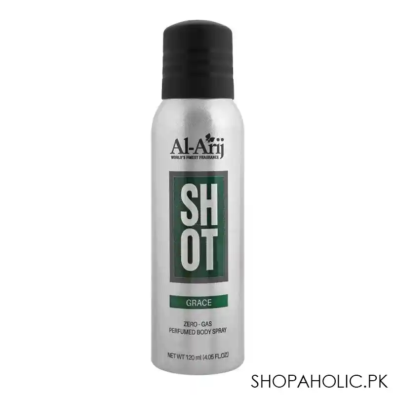 al arij shot grace zero gas perfumed body spray, 120ml main image