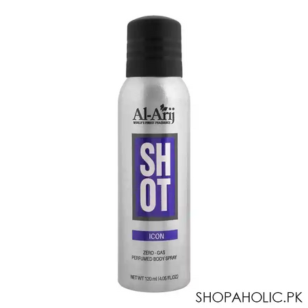 al arij shot icon zero gas perfumed body spray, 120ml main image