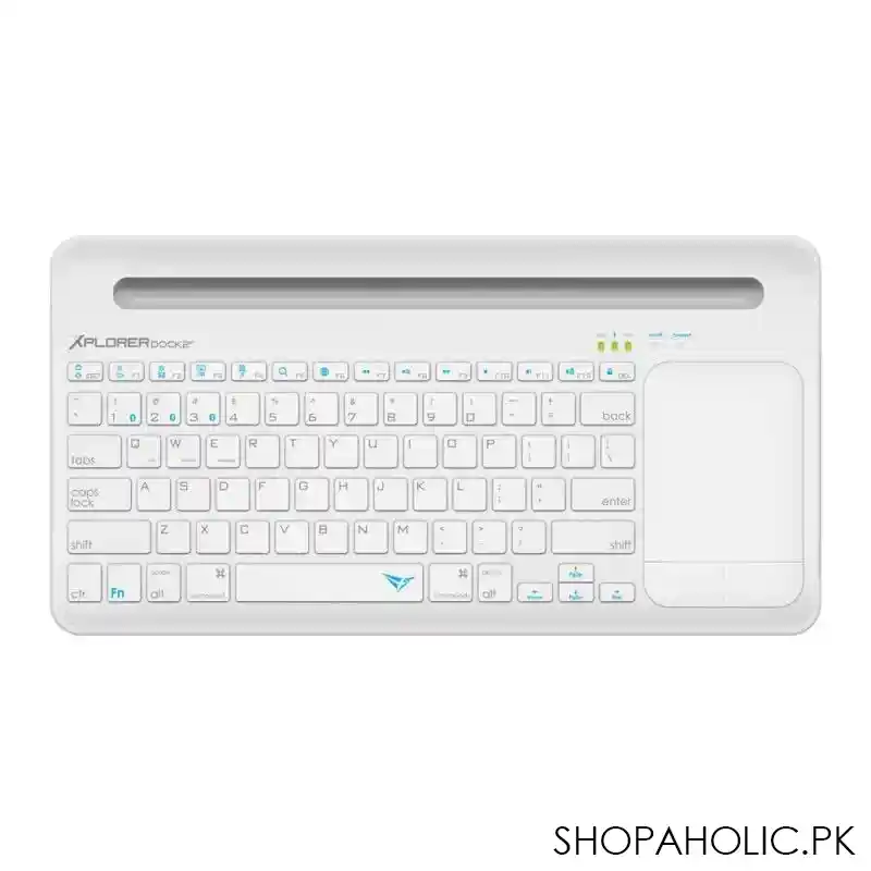 alcatroz xplorer dock 2 bluetooth wireless keyboard, white/light grey main image