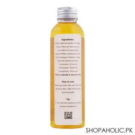 aliya b oriental spa apricot & clary sage hair and body oil, handmade, 150ml image2