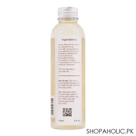 aliya b spa shop french lavender calming and healing massage body oil, handmade, 150ml image2