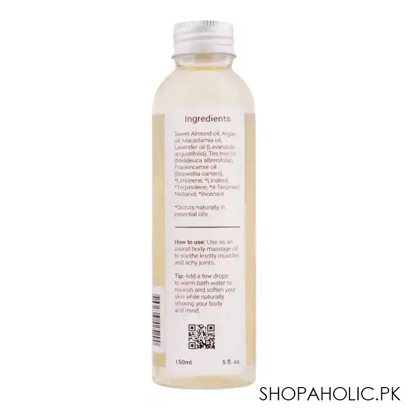 aliya b spa shop french lavender calming and healing massage body oil, handmade, 150ml image2