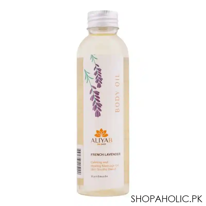 aliya b spa shop french lavender calming and healing massage body oil, handmade, 150ml main image