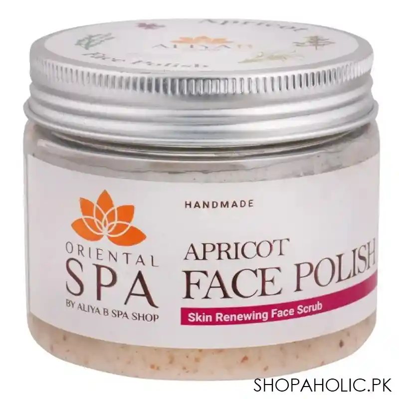 aliya b spa shop oriental spa apricot face polish, skin renewing face scrub, 150ml main image