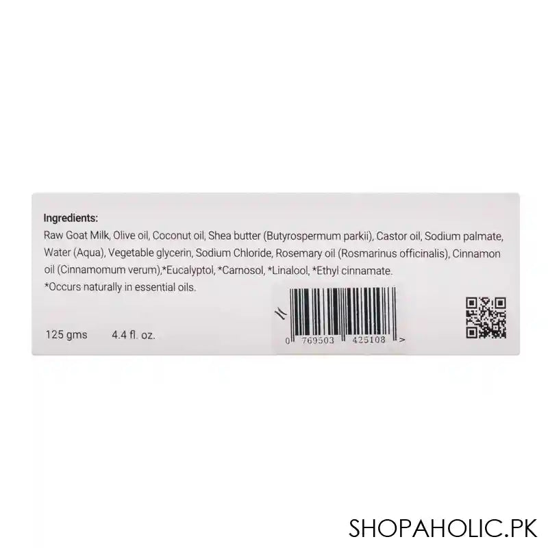 Aliya B Spa Shop Oriental Spa Goat Milk With Rosemary And Cinnamon Soap, Skin Renewing Natural Handmade Soap, 125g - Image 3