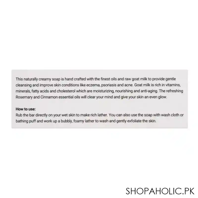 aliya b spa shop oriental spa goat milk with rosemary and cinnamon soap, skin renewing natural handmade soap, 125g image2