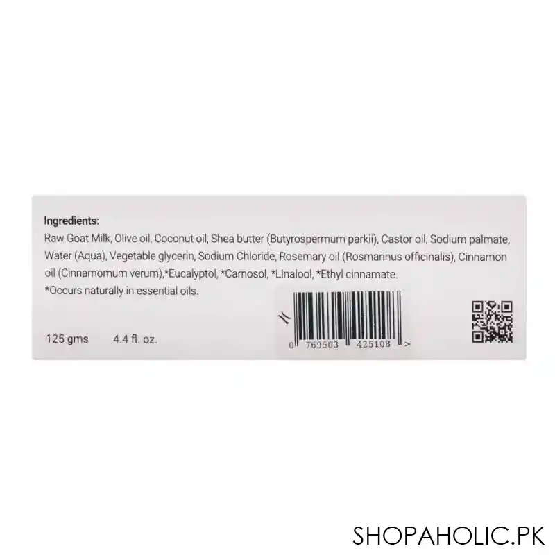 aliya b spa shop oriental spa goat milk with rosemary and cinnamon soap, skin renewing natural handmade soap, 125g image3