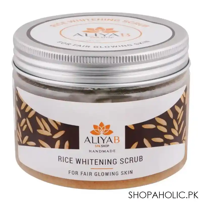aliya b spa shop rice whitening scrub, for fair glowing skin, handmade, 300ml main image