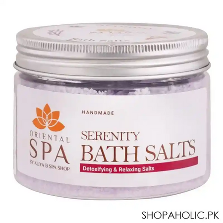 aliya b spa shop serenity bath salts, detoxifying & relaxing soap, 300g main image