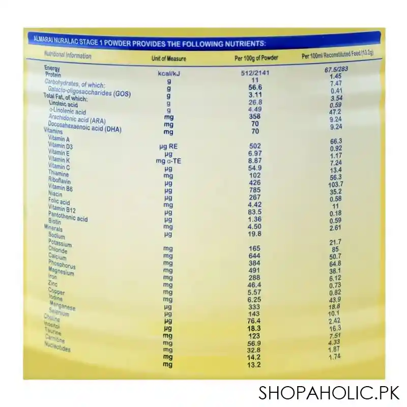 almarai nuralac no. 1 infant formula , 0 6 months, 400g image3