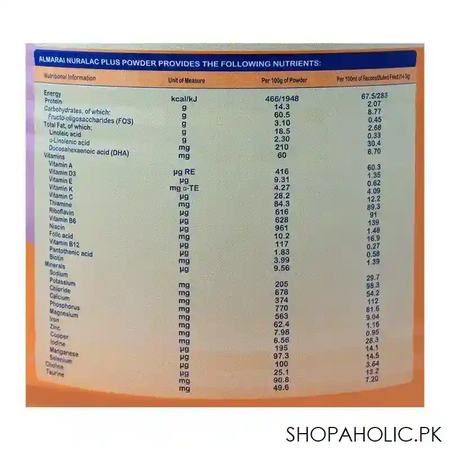 almarai nuralac plus, stage 3, growing up formula, 400g image4