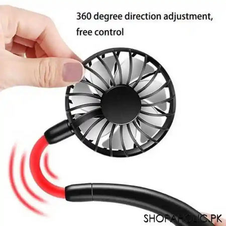 amazing rechargeable portable hanging neck sports fan image3