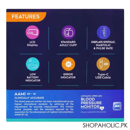AME Affordable & Advanced Digital Blood Pressure Monitor, 809 - Image 2