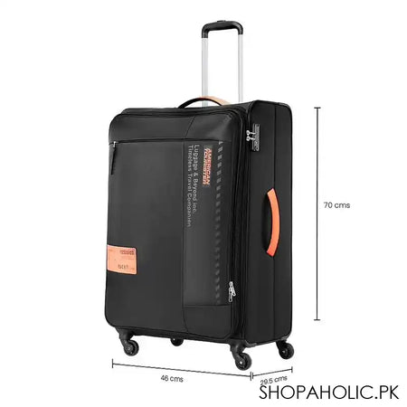 American Tourister Marina 4W Spinner Trolley Bag, 70x46x29.5 cm, Black - Image 2