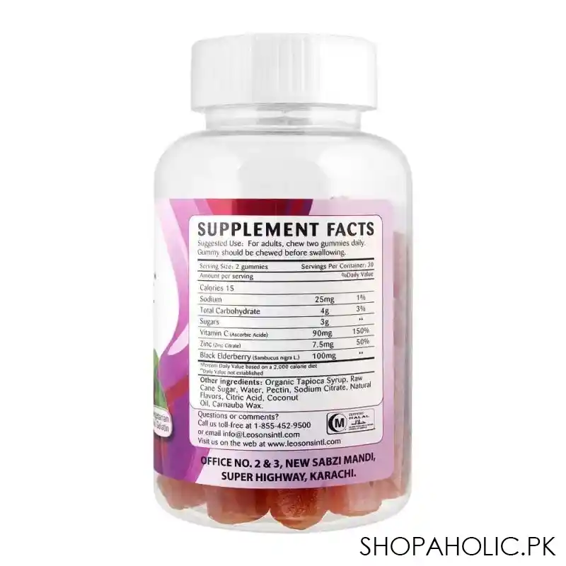 amerix antioxidant elderberry, with vitamin c & zinc, dietary supplement, 60 adult gummy vitamins image3