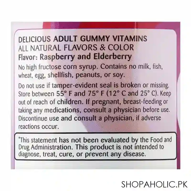 amerix antioxidant elderberry, with vitamin c & zinc, dietary supplement, 60 adult gummy vitamins image4