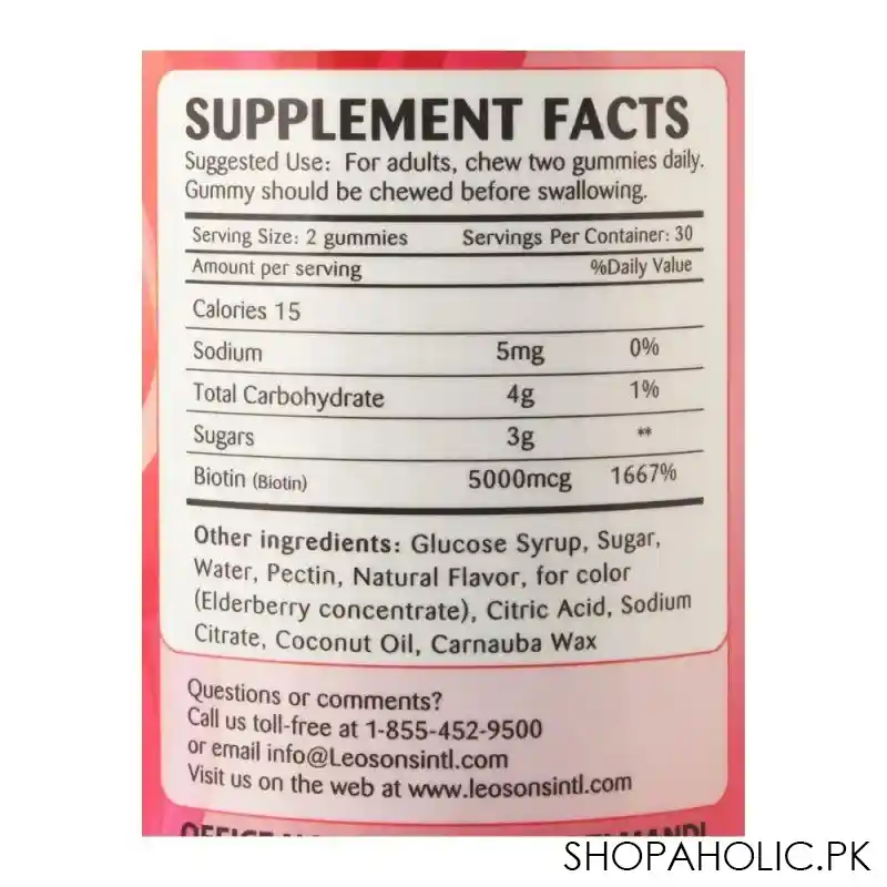 Buy Amerix Biotin, 5000mcg, 60 Adult Gummy Vitamins – Shopaholic.pk