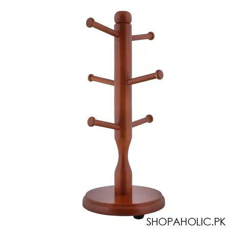 Amwares Mango Wood 6 Cups Mug Stand, 009008 - Main Image