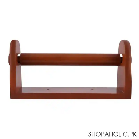 amwares mango wood wall tissue stand, large, 5x5x10 inches, 009004 image2