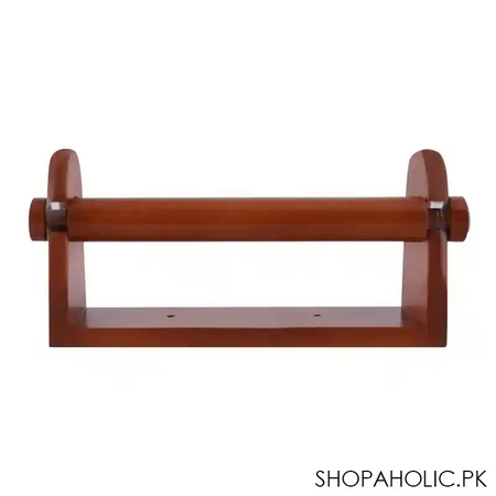 amwares mango wood wall tissue stand, large, 5x5x10 inches, 009004 main image