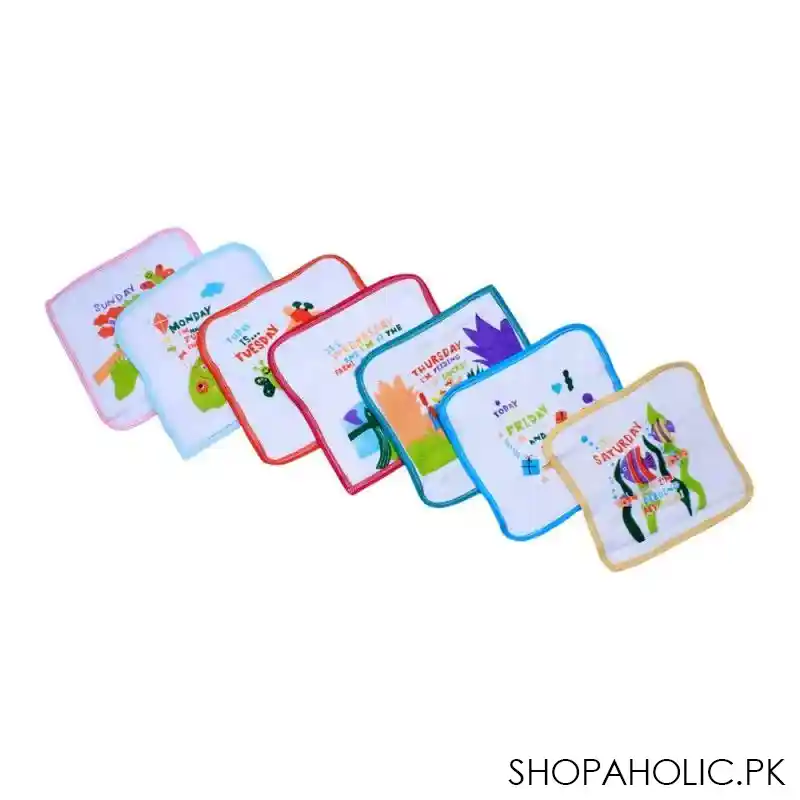 angel's kiss baby face towel, pack of 7, day character image2