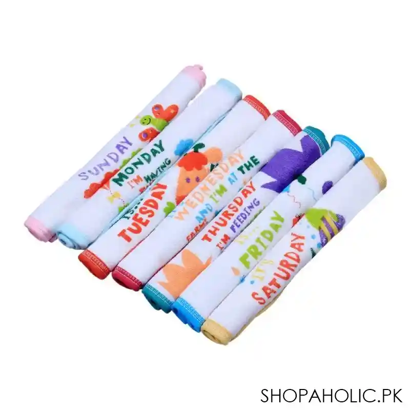 angel's kiss baby face towel, pack of 7, day character main image