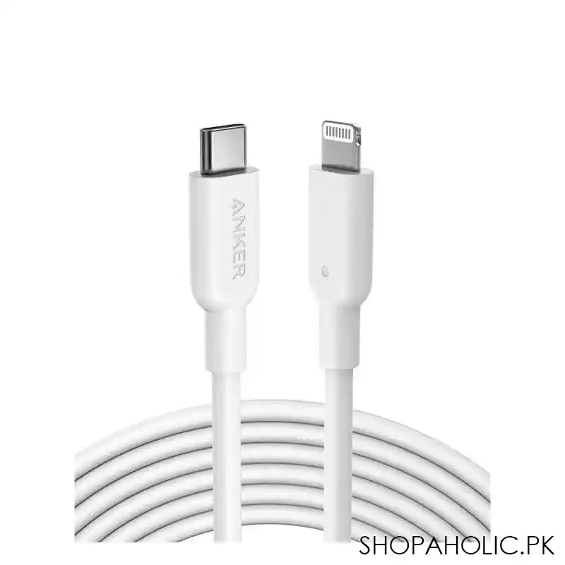 anker power line iii usb c cable with lightning connector, made for iphone, ipad, ipod, white main image