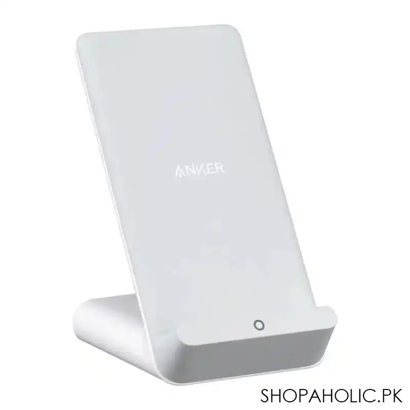 anker power wave 7.5 fast wireless charging stand, white, b2522l22 image2