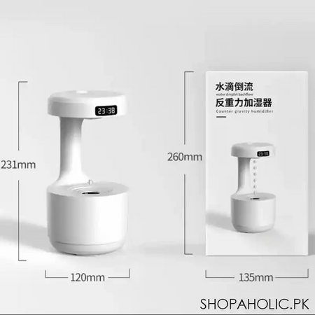 anti gravity water droplets air humidifier with clock image4