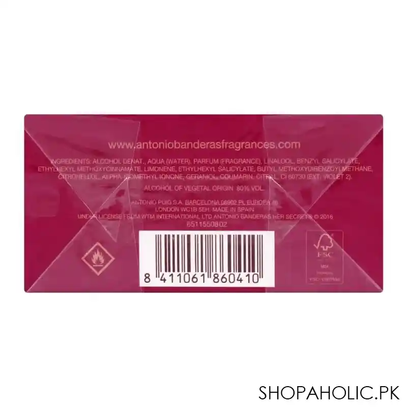 antonio banderas her secret temptation eau de toilette, for women, 80ml image3