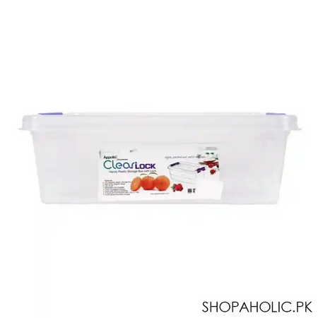 appollo clear lock storage box, large, 10l, blue image2